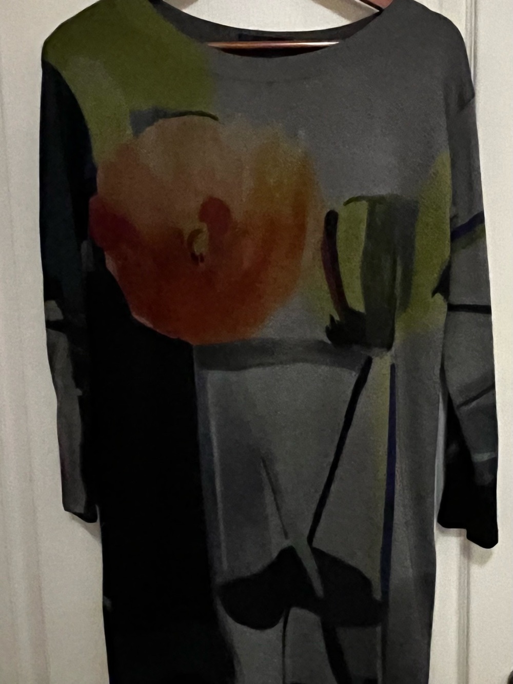 Abstract floral Diktons Barcelona long sleeve dress